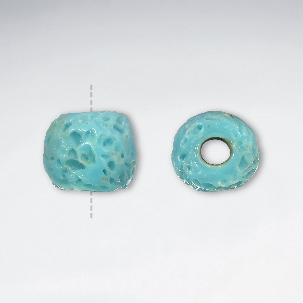 16.7x14mm Texture Pitted Rondelle Glass Beads pkg of 10