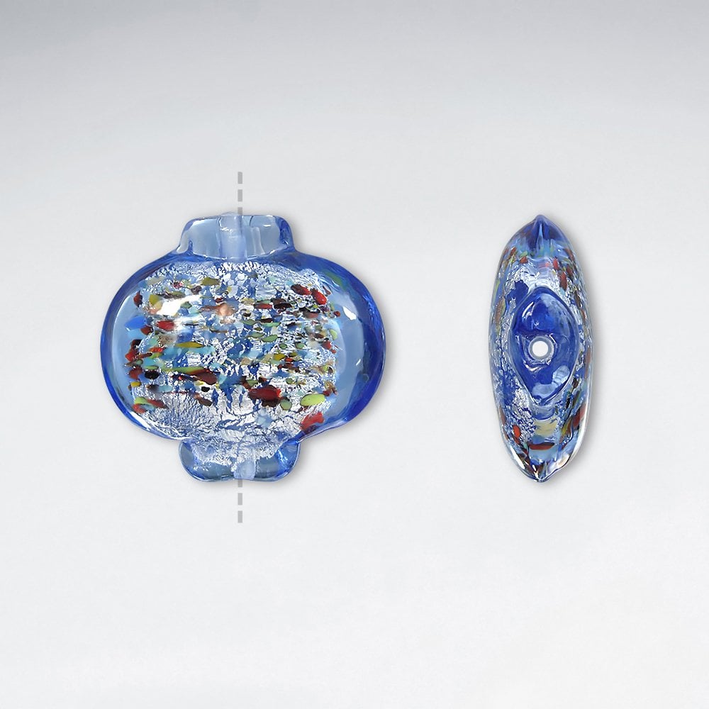 28.6x27.4mm Speckled Freeform Glass Lampwork Beads pkg of 30