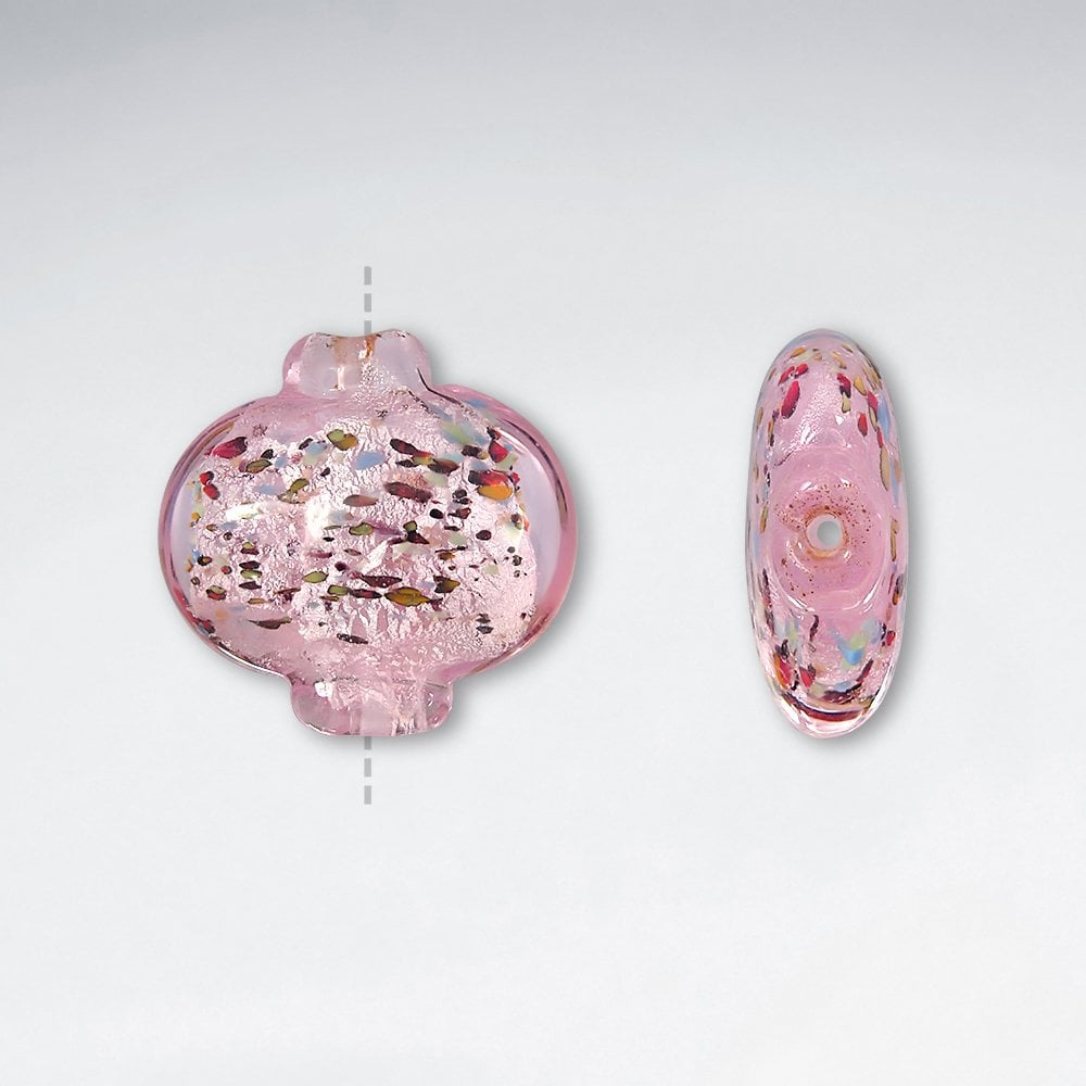28.6x27.4mm Speckled Freeform Glass Lampwork Beads pkg of 30