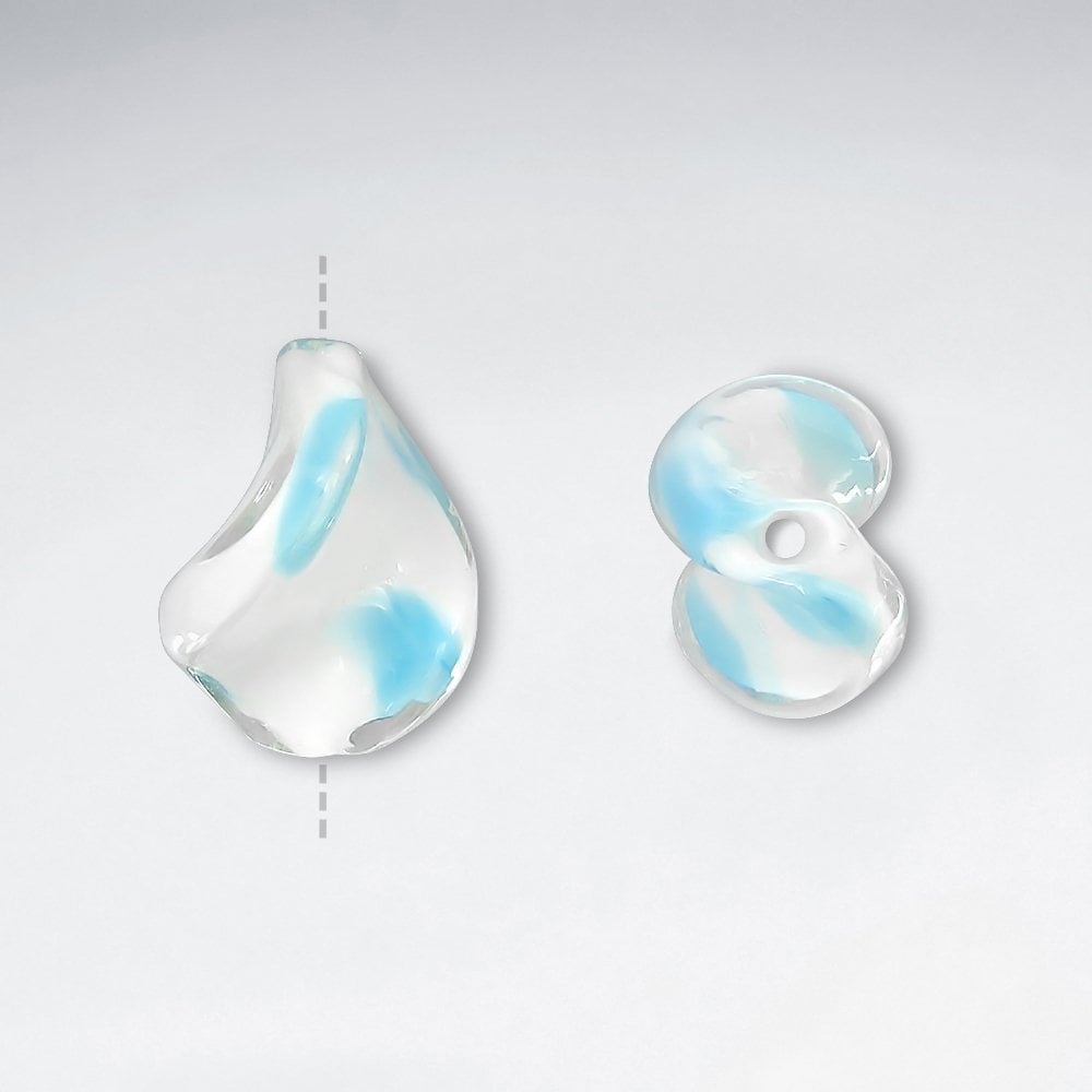 14.9x19.9mm Smooth Twisted Lampwork Glass Beads pkg of  30