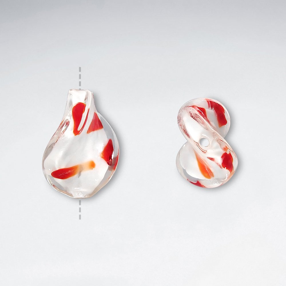 14.9x19.9mm Smooth Twisted Lampwork Glass Beads pkg of  30