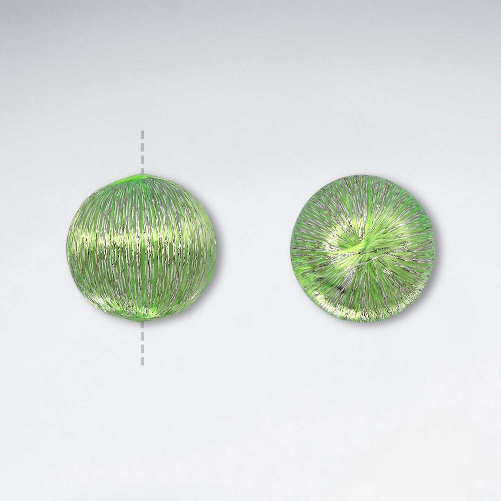 22.8x21.1mm Silk Textured Round Glass Jewelry Beads pkg of 10