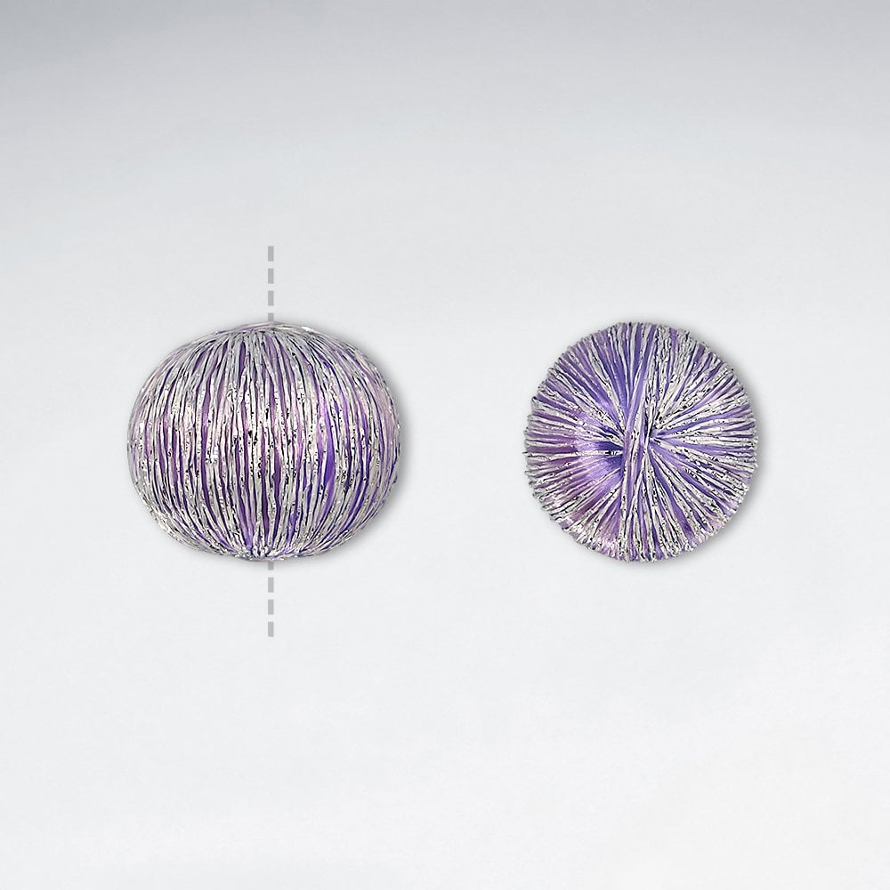 19.5x18mm Round Textured Silk Glass Beads pkg of 10
