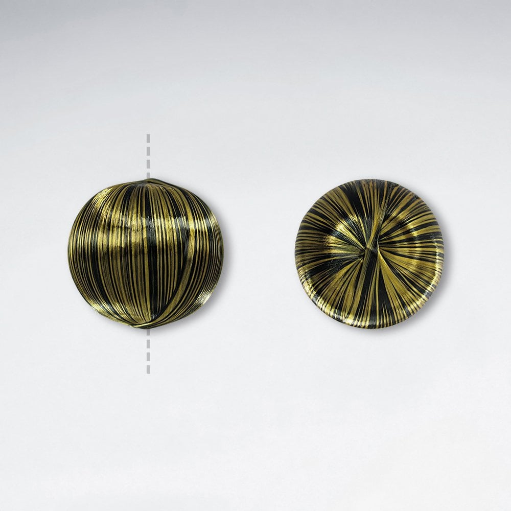 22.6x19.7mm Round Silk Striped Glass Beads pkg of 10