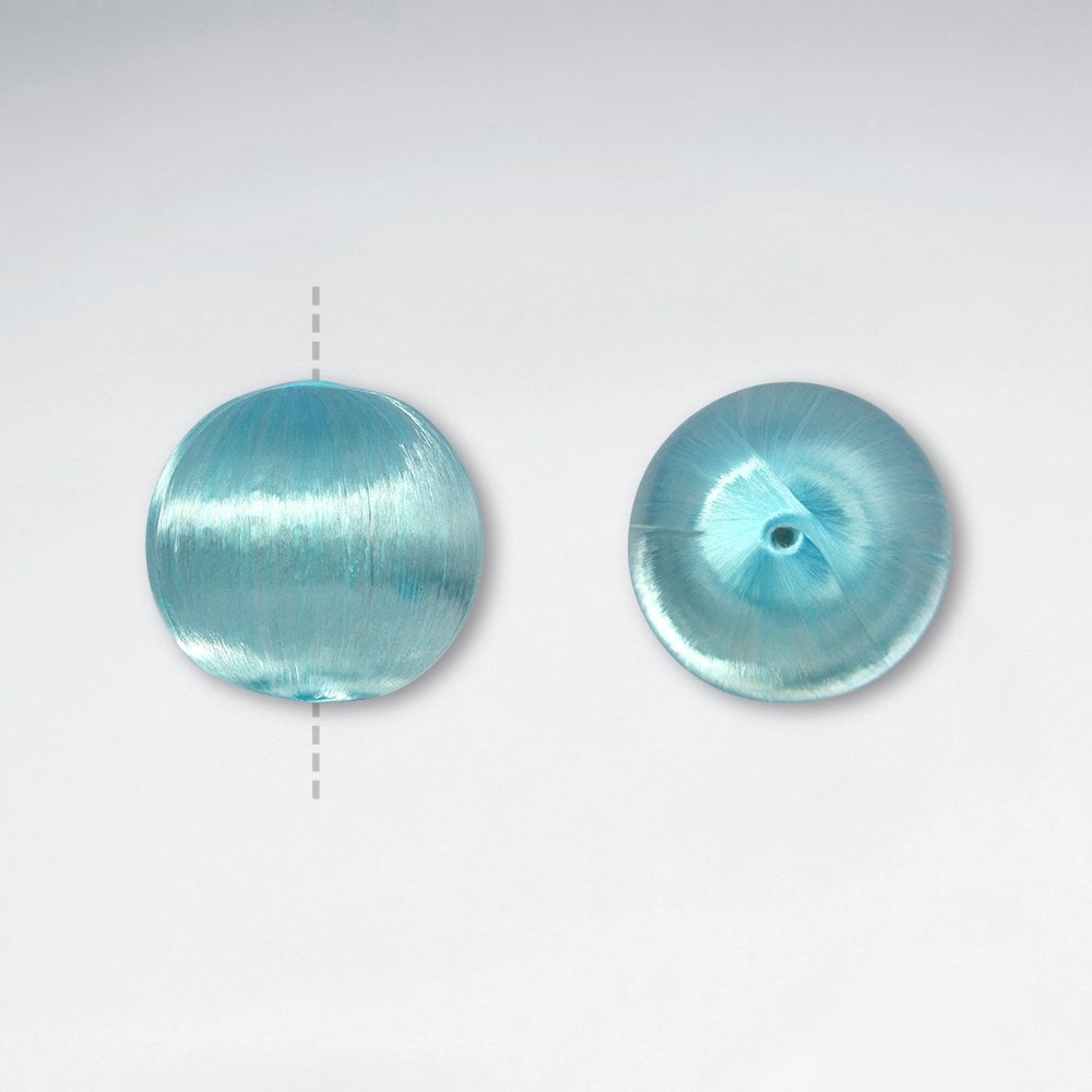 23x21.7mm Glossy Textured Round Silk Glass Beads pkg of 10