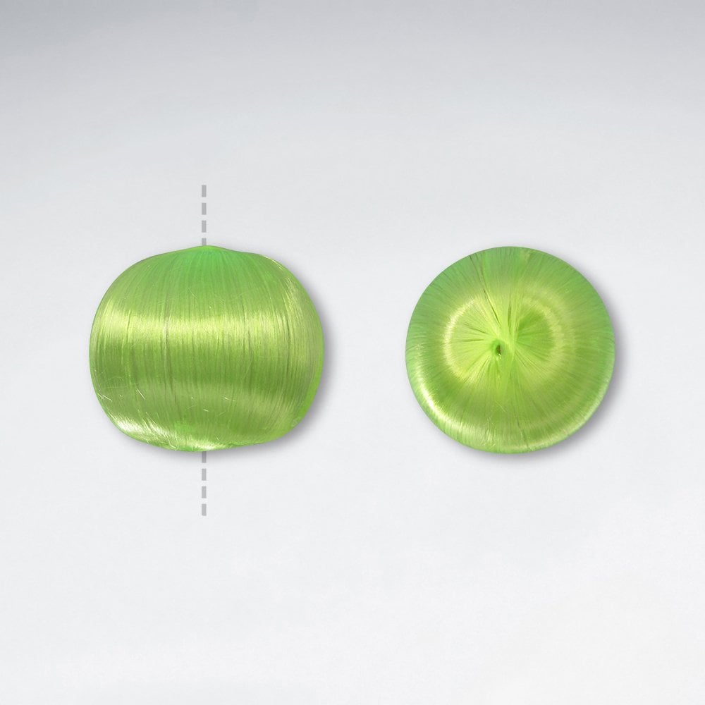 23x21.7mm Glossy Textured Round Silk Glass Beads pkg of 10