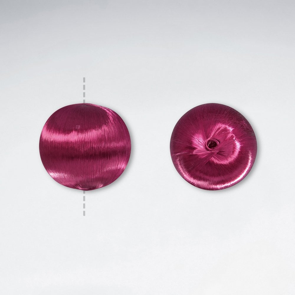 23x21.7mm Glossy Textured Round Silk Glass Beads pkg of 10