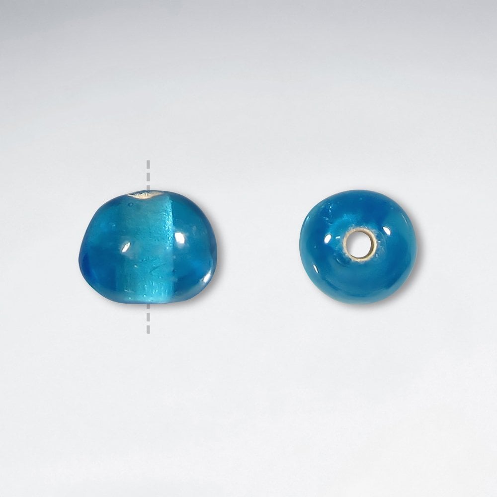 4.7x4.1mm Round Semi-Transparent Smooth Glass Beads pkg of 200