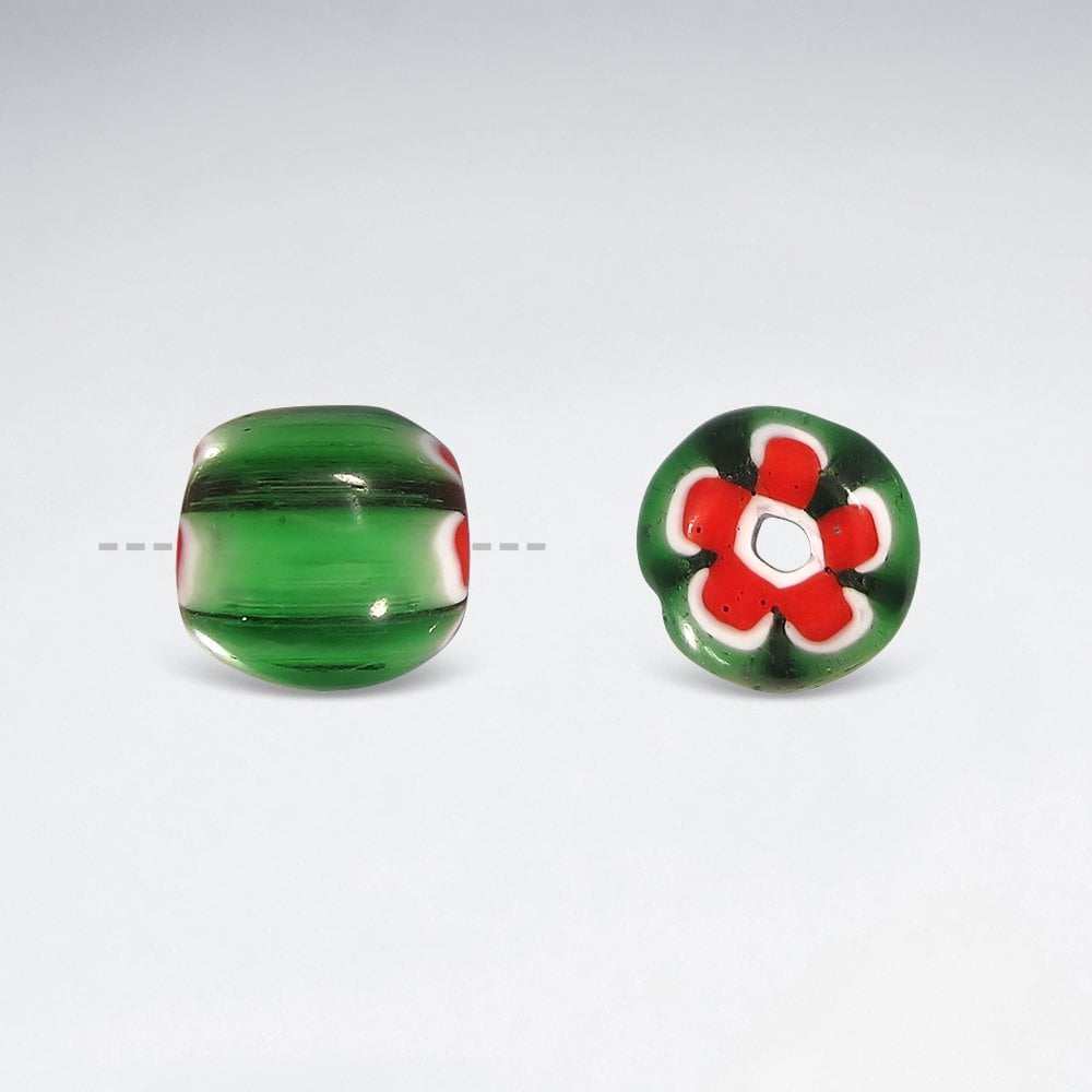 9.2x4.86mm Smooth Cathedral Shaped Watermelon Glass Beads pkg of 100
