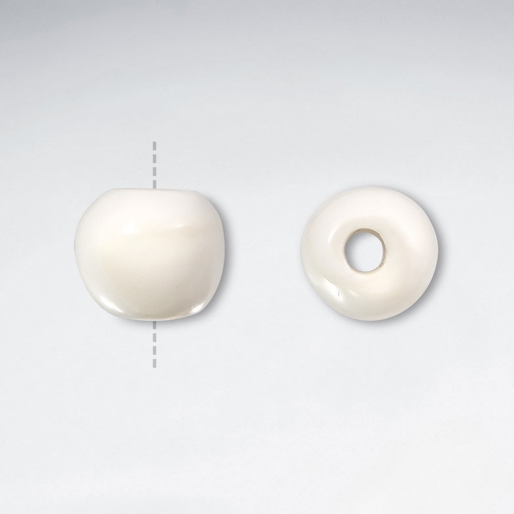 12.6x9.6mm Smooth Round Shell Beads pkg of 10