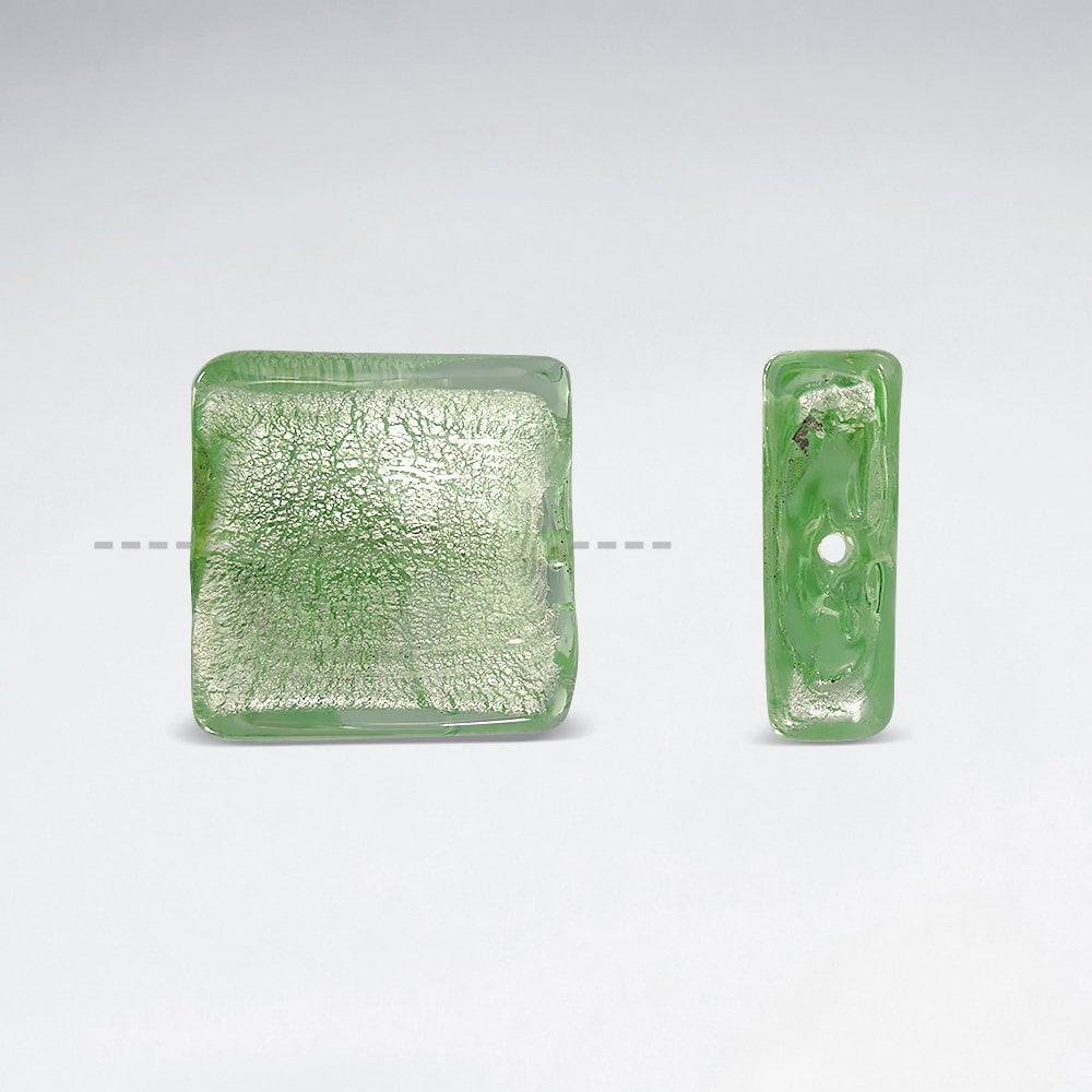 20x19.8mm Smooth Crackled Square Lampwork Glass Beads pkg of 20