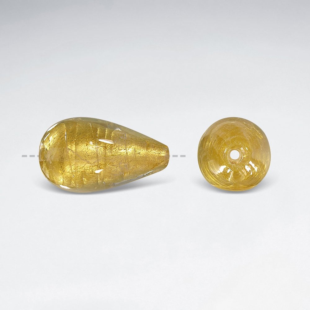 18.6x31.9mm Smooth Teardrop Lampwork Glass Beads pkg of 5