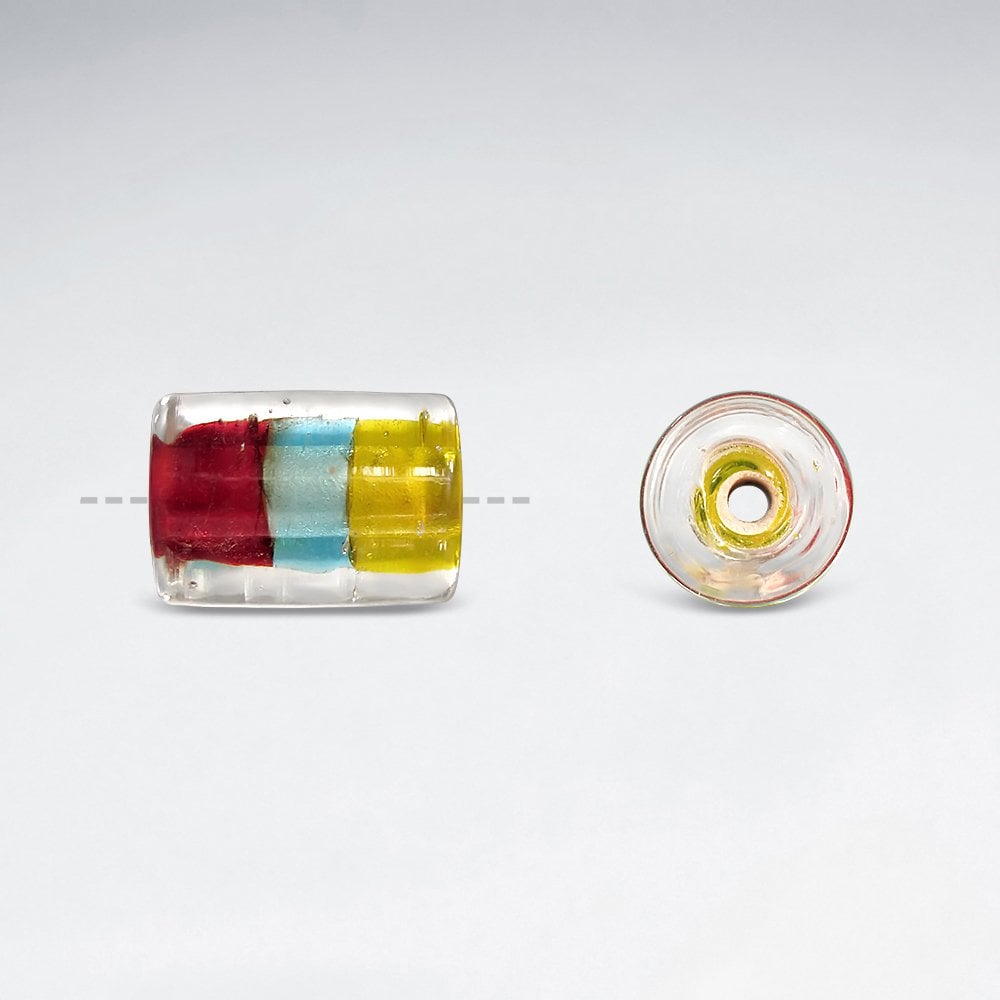 10.4x14.7mm Smooth Mix Colored Tube Glass Lampwork Beads pkg of 20