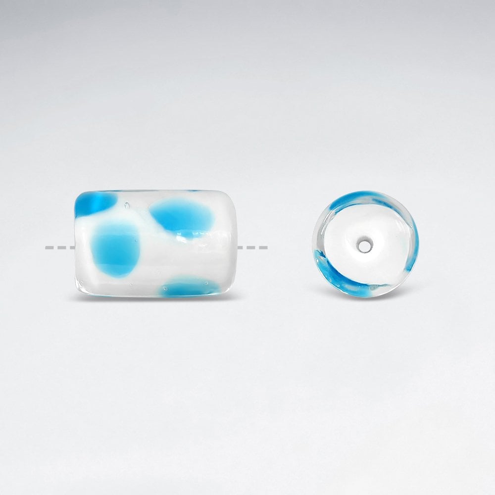 10.5x16mm Smooth Spotted Tube Glass Beads pkg of 30