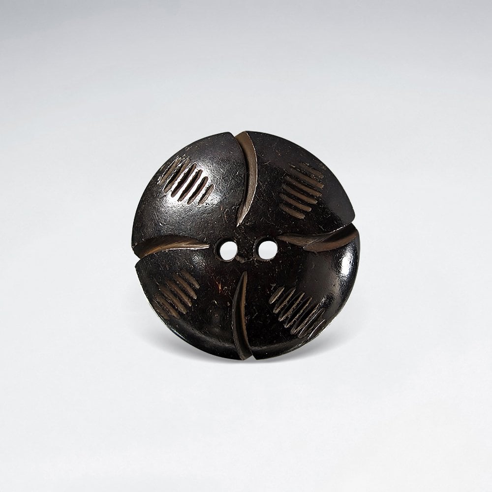 22.4mm Natural Carved Circular Bone Button Bead pkg of 10