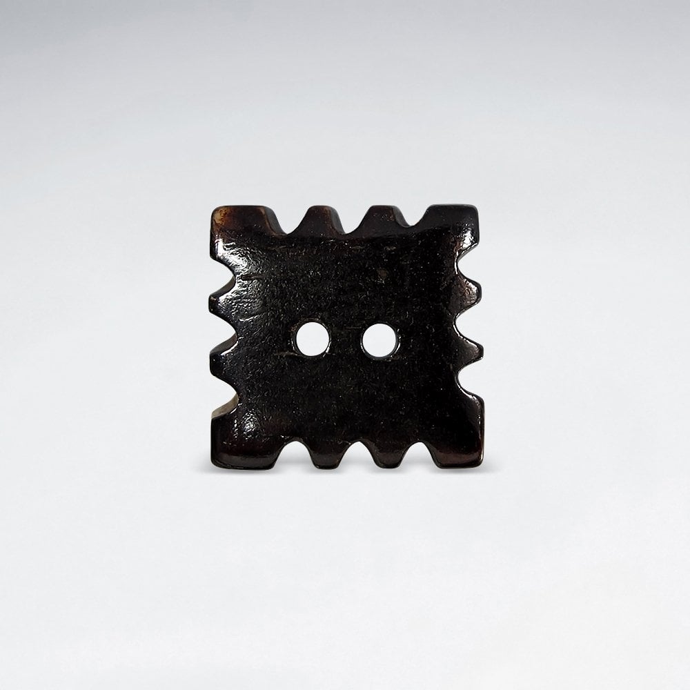 14.7x13.3mm Textured Pointed Edge Square Two Hole Bone Bead pkg of 10