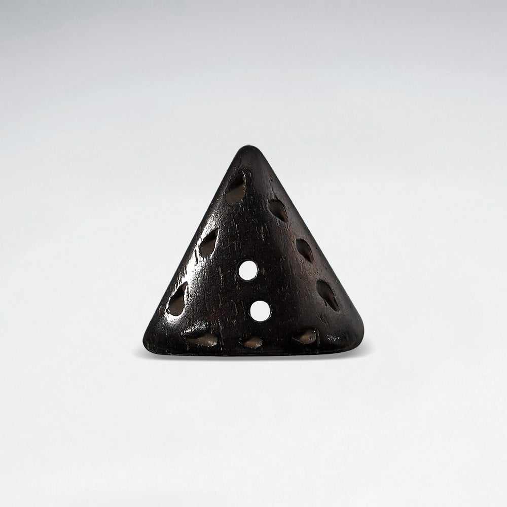 17.1x18.1mm Textured Triangular Two Hole Bone Button Bead pkg of 10