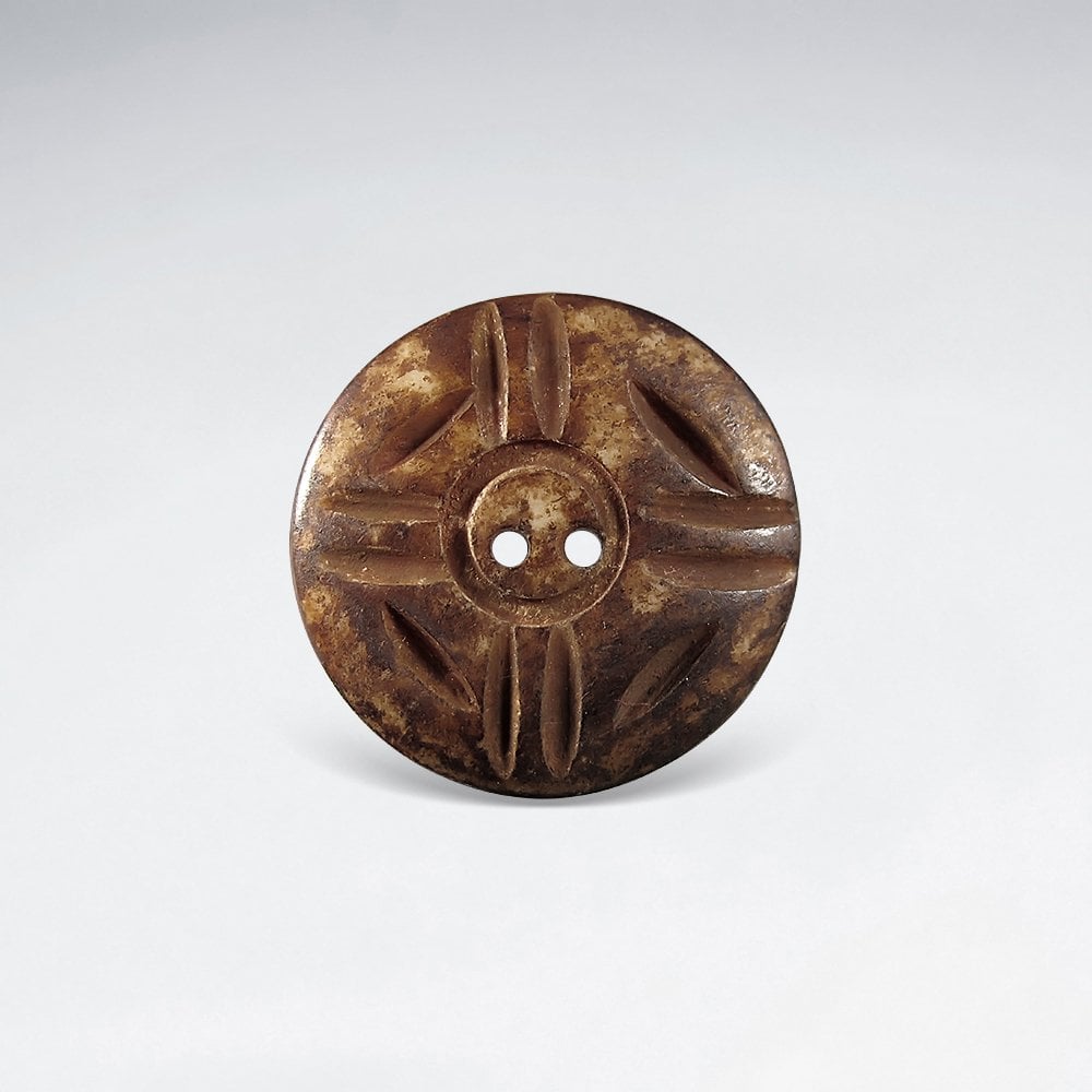 18.7mm Carved Buttons Made of Bone pkg of 10