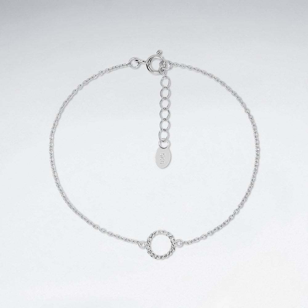 Sterling Silver Geometric Open Circle Bracelet