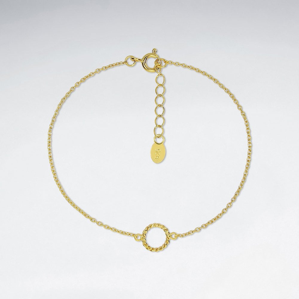 Sterling Silver Geometric Open Circle Bracelet