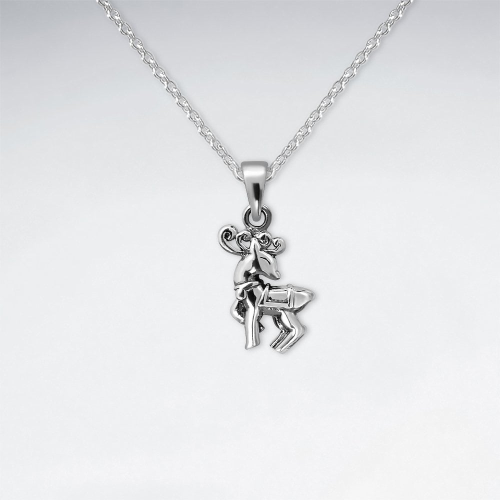 Sterling Silver Reindeer Pendant