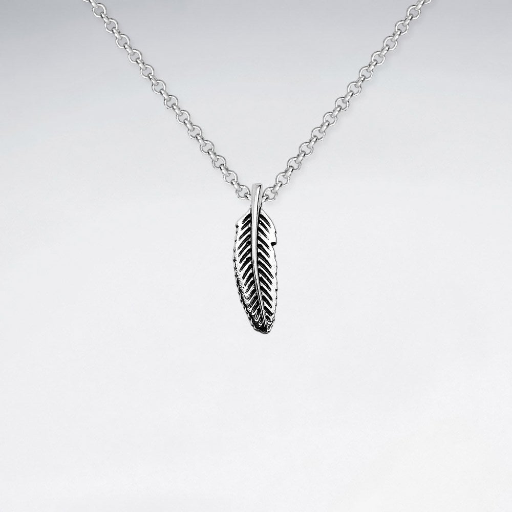 Sterling Silver Feather Pendant