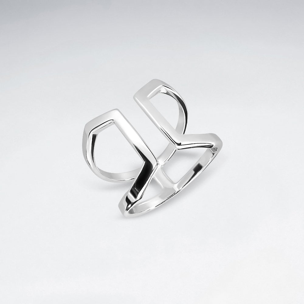 Sterling Silver Double Band Open Ring