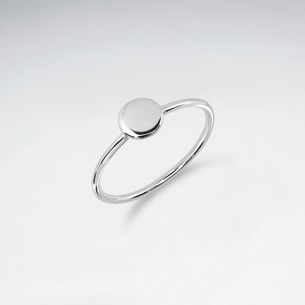 Sterling Silver Button Dot Ring