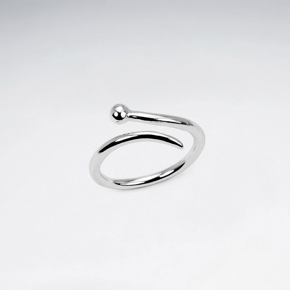 Sterling Silver Open End Ball Ring