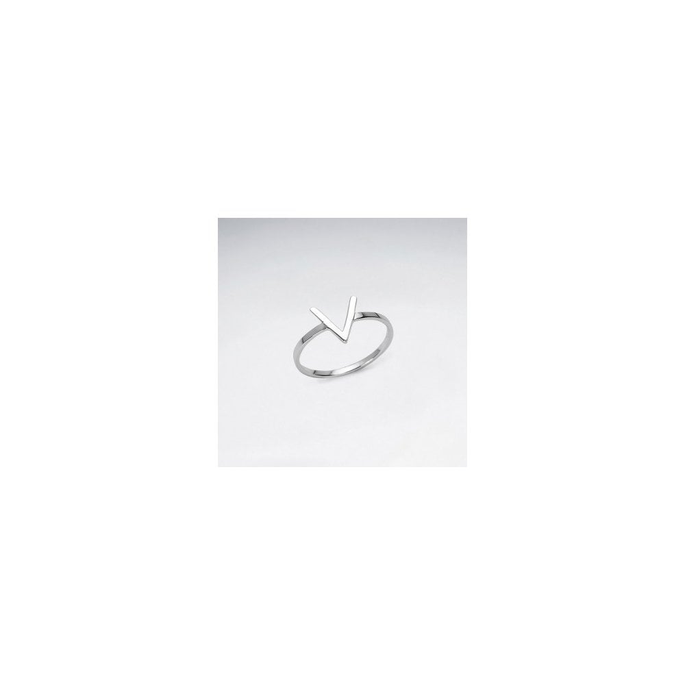 Sterling Silver Chevron V Ring