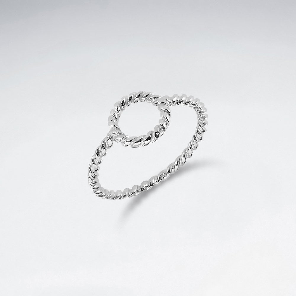 Sterling Silver Rope Twist Circle Ring