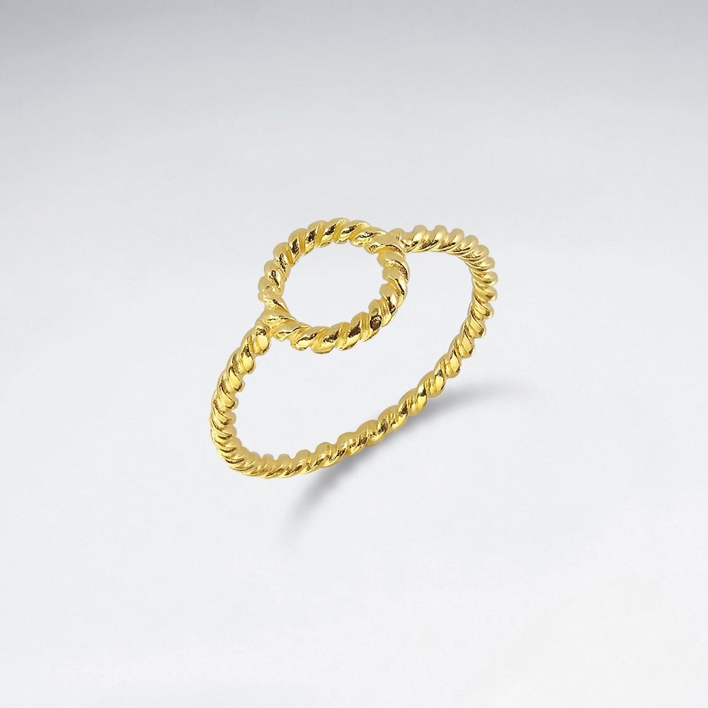 Sterling Silver Rope Twist Circle Ring