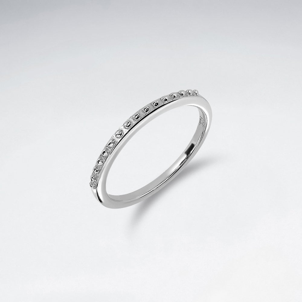 Sterling Silver Dot Design Texture Ring