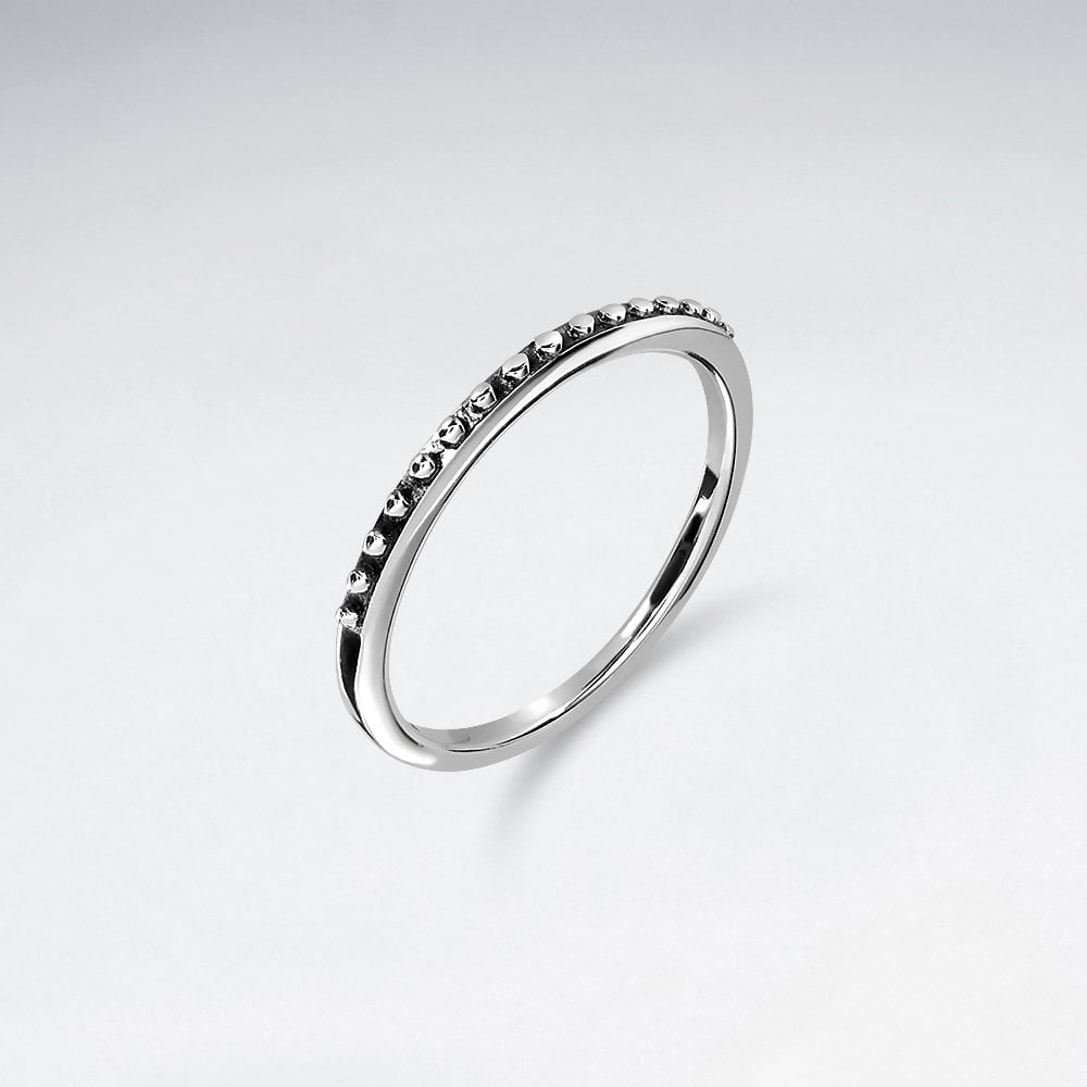 Sterling Silver Dot Design Texture Ring