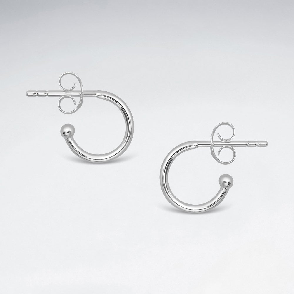 11mm Sterling Silver Classic Mini Hoop Stud Earrings