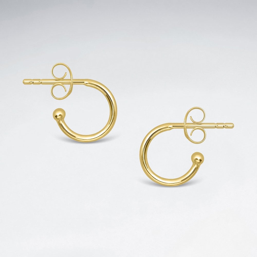 11mm Sterling Silver Classic Mini Hoop Stud Earrings