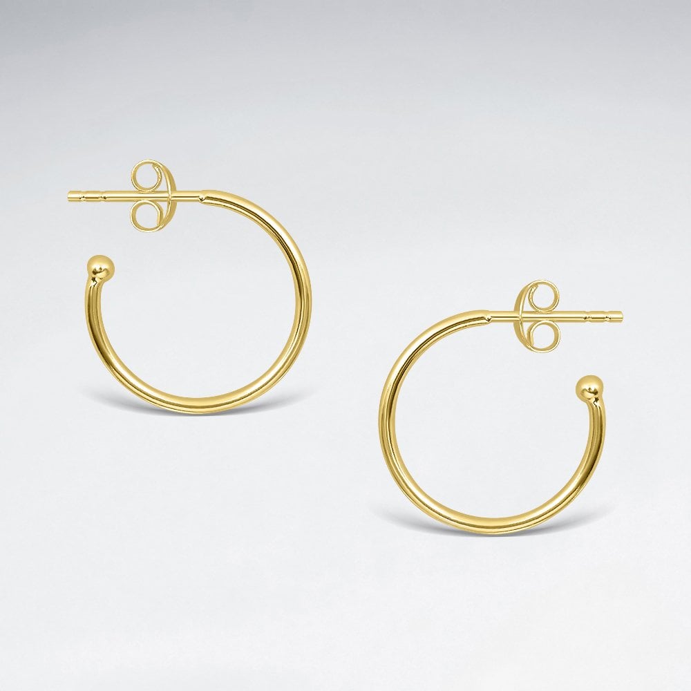 18mm Sterling Silver Half Hoop Stud Earrings