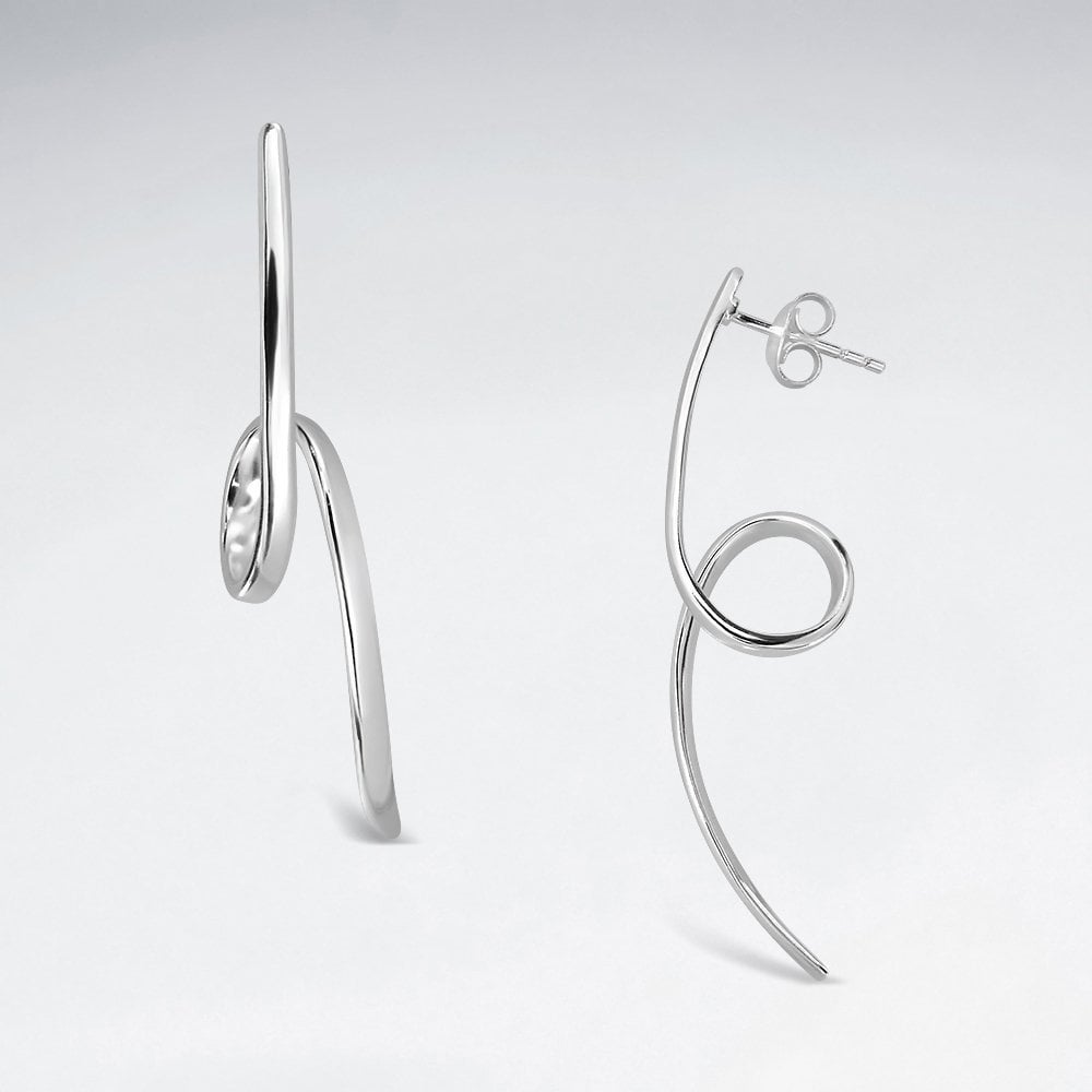 Sterling Silver Curly-que Stud Earrings