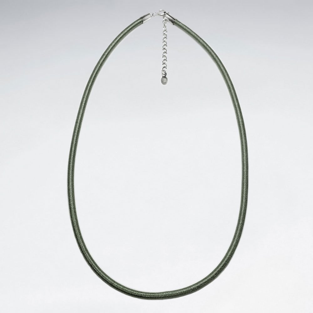 925 Sterling Silver With Silk Necklace