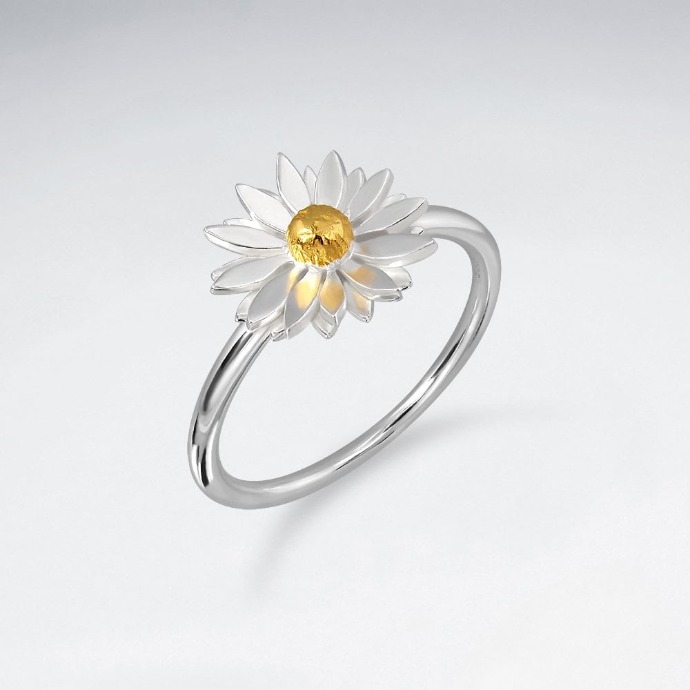 Sterling Silver Daisy Flower Ring