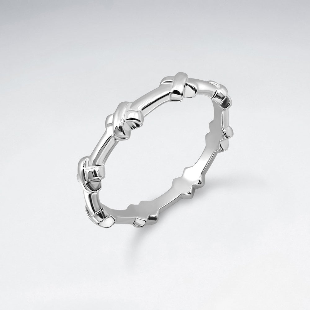Sterling Silver X Wrapped Knot Ring