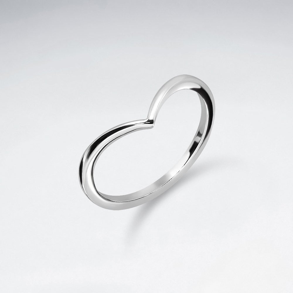 Sterling Silver Stackable Chevron Ring