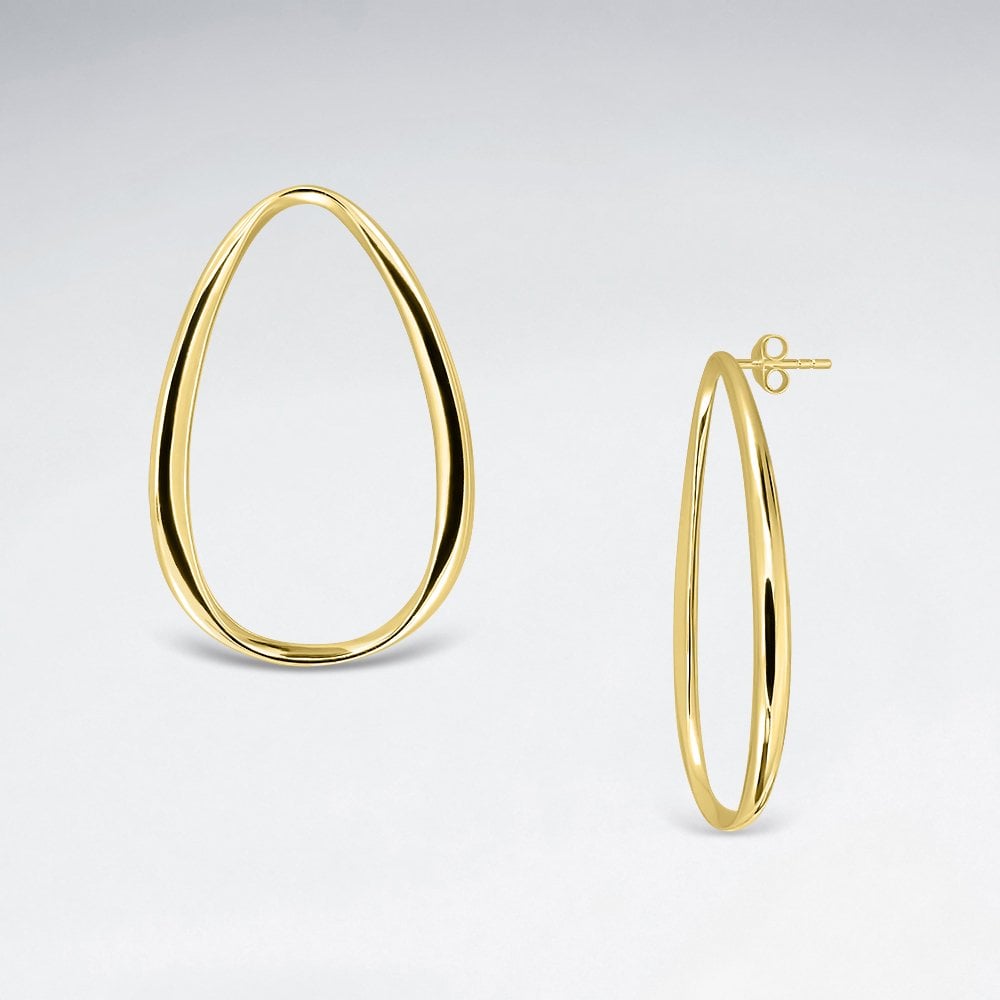 Sterling Silver Openwork Teardrop Stud Earrings