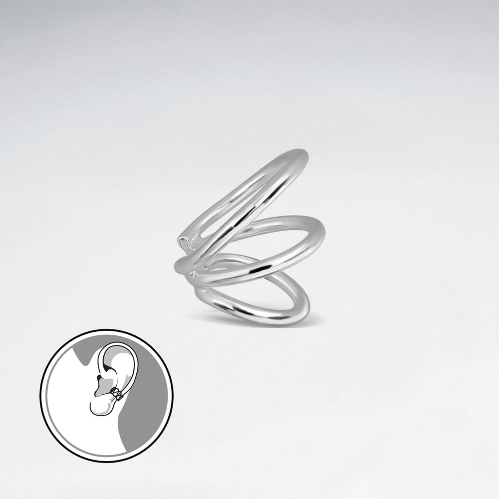 Sterling Silver Spiral Spring Ear Cuff