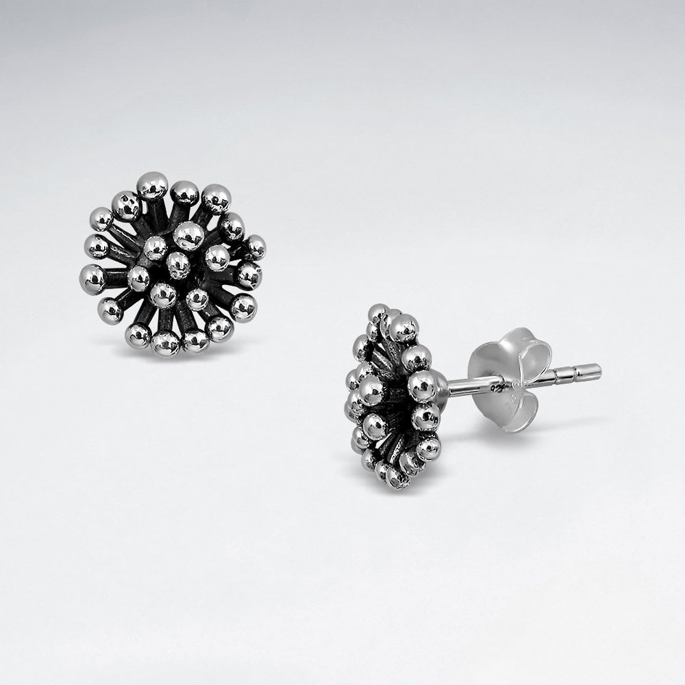Sterling Silver Dandelion Pappus Flower Earrings