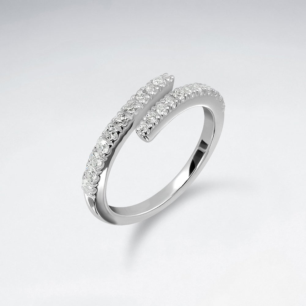 Sterling Silver CZ Wrap Ring