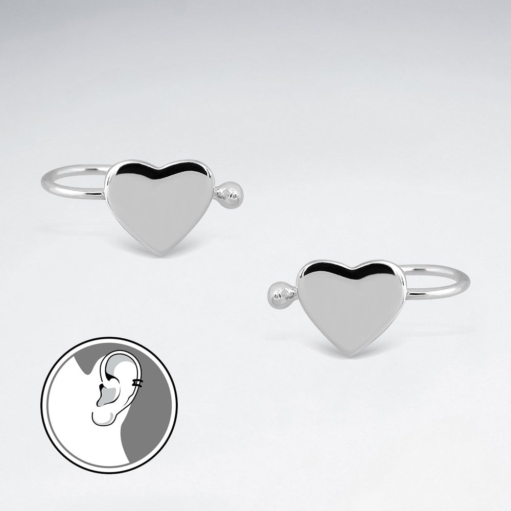 Sterling Silver Hearts Ear cuffs