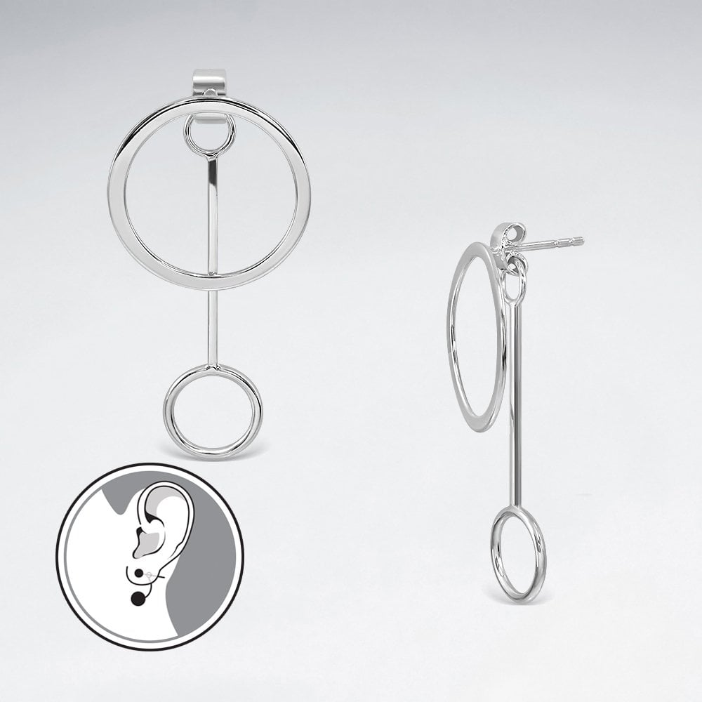 Sterling Silver Openwork Circle & Arrow Earrings
