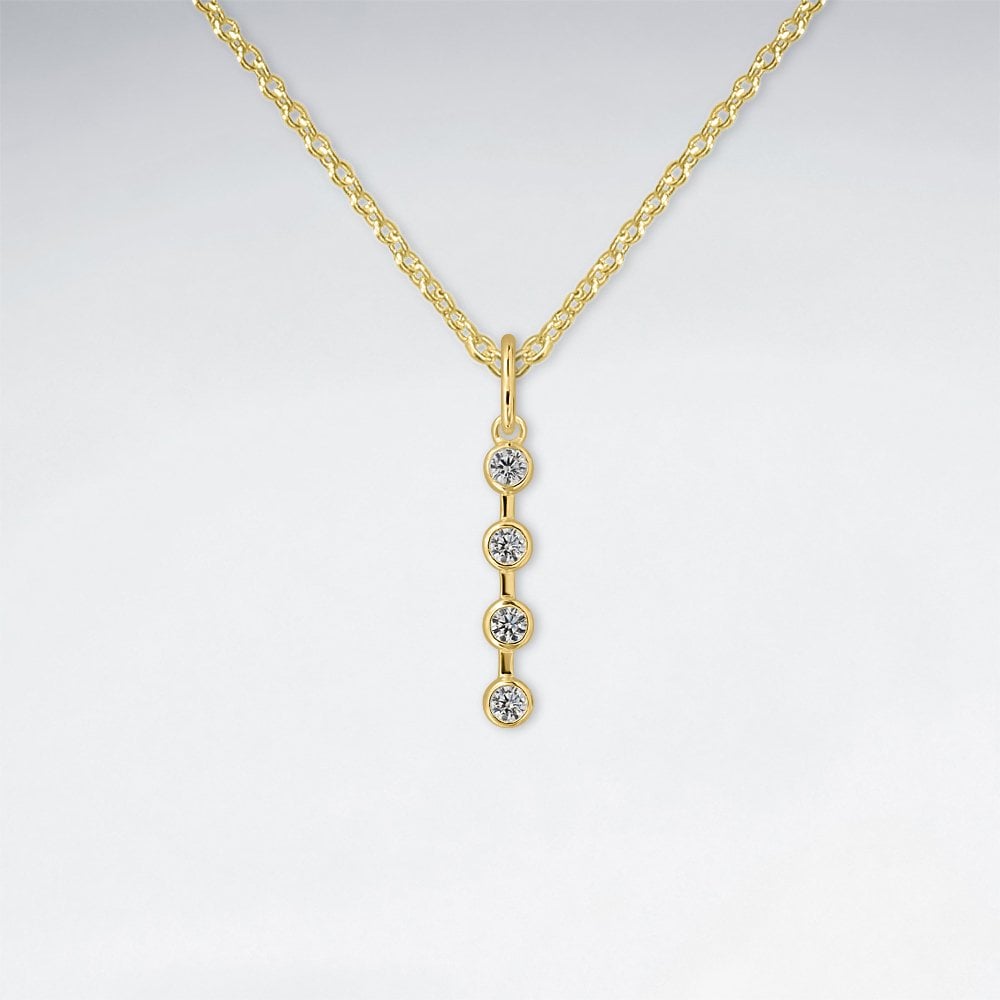Sterling Silver CZ Cascade Drop Pendant