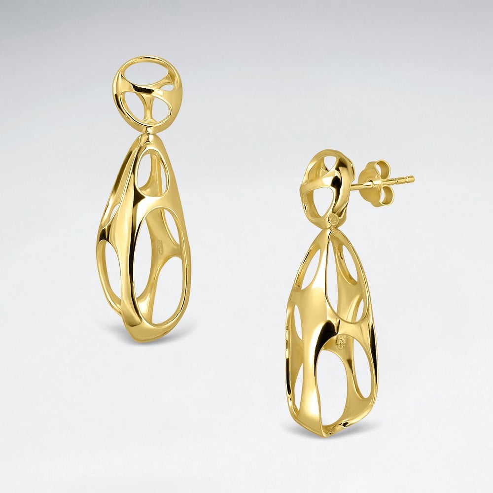 Sterling Silver Filigree Teardrop Drop Earrings